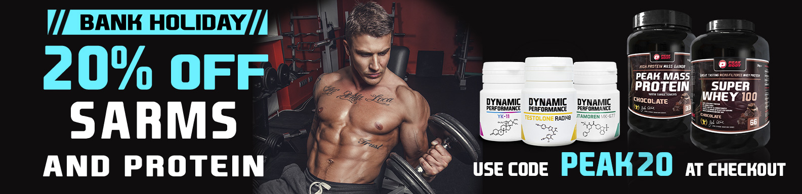 20% off SARMs and Protein use code PEAK20 at checkout